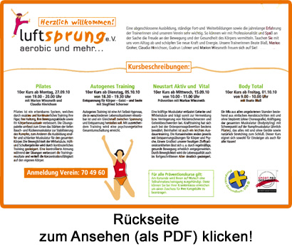 Rückseite Stundenplan